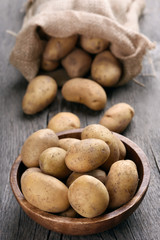 Fototapeta na wymiar Raw potatoes