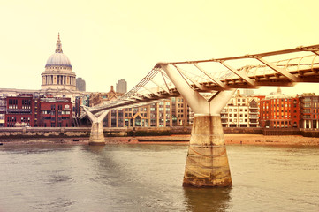 Millenium bridge and St. Paul's Cathedral