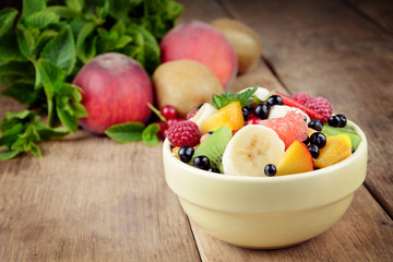 Fresh tasty fruit salad