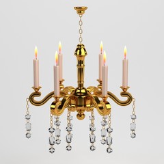 Fototapeta na wymiar 3d render of baroque candlestick