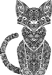 Cat patterned monochrome