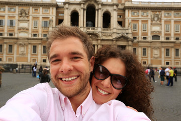 Obraz premium Couple of tourist in Rome