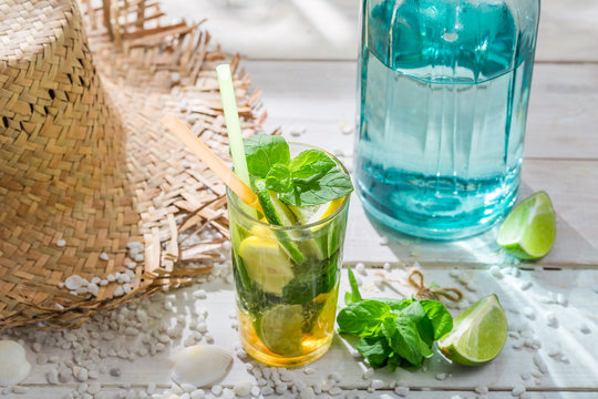 Sweet mojito with citrus fruit
