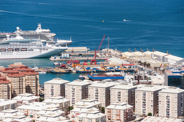 Big passenger ships in the port of Gibraltar