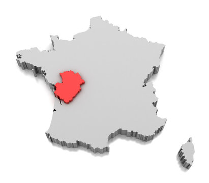 Map of Poitou-Charentes