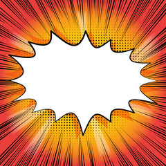 Retro style comic book background with blank space.