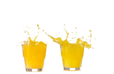 Fototapeta na wymiar Collage Orange juice in a glass