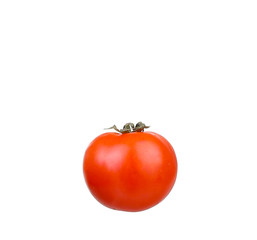 one fresh red tomato isolated on white