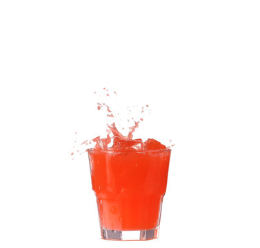 grapefruit juice splash on a white background