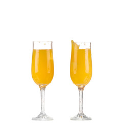 Collage Orange juice in a glass