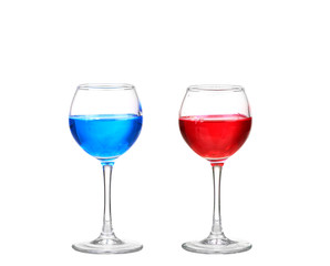 Collage Blue and red cocktail up