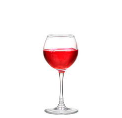 red cocktail with orange on white background
