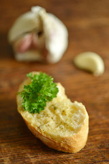leckeres Knoblauchbrot Nahaufnahme