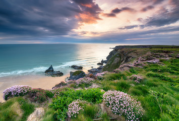 Setting Sun on the Cornwall Coast