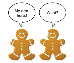Christmas Cartoon: 2 Gingerbread Men Talking To Each Other