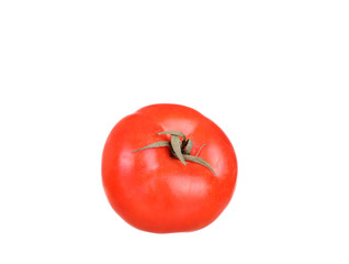 one fresh red tomato isolated on white