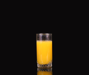 Orange juice on black