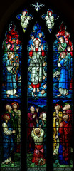 Ascension of Jesus Christ in stained glass