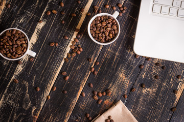 Coffee beans in a cups