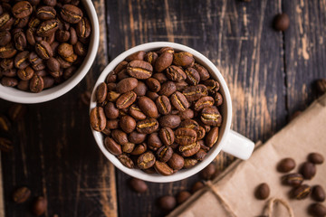 Coffee beans in a cups