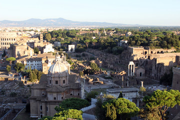 Fototapeta na wymiar Ruins of Roman Forum. Rome