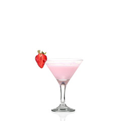 Fresh fruits and smoothies on white