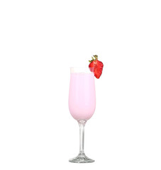Fresh fruits and smoothies on white
