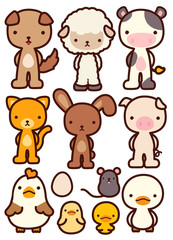 Collection of Adorable Pet Character - Vector file EPS10
