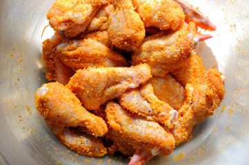 Marinated chicken wings. barbecue fastfood