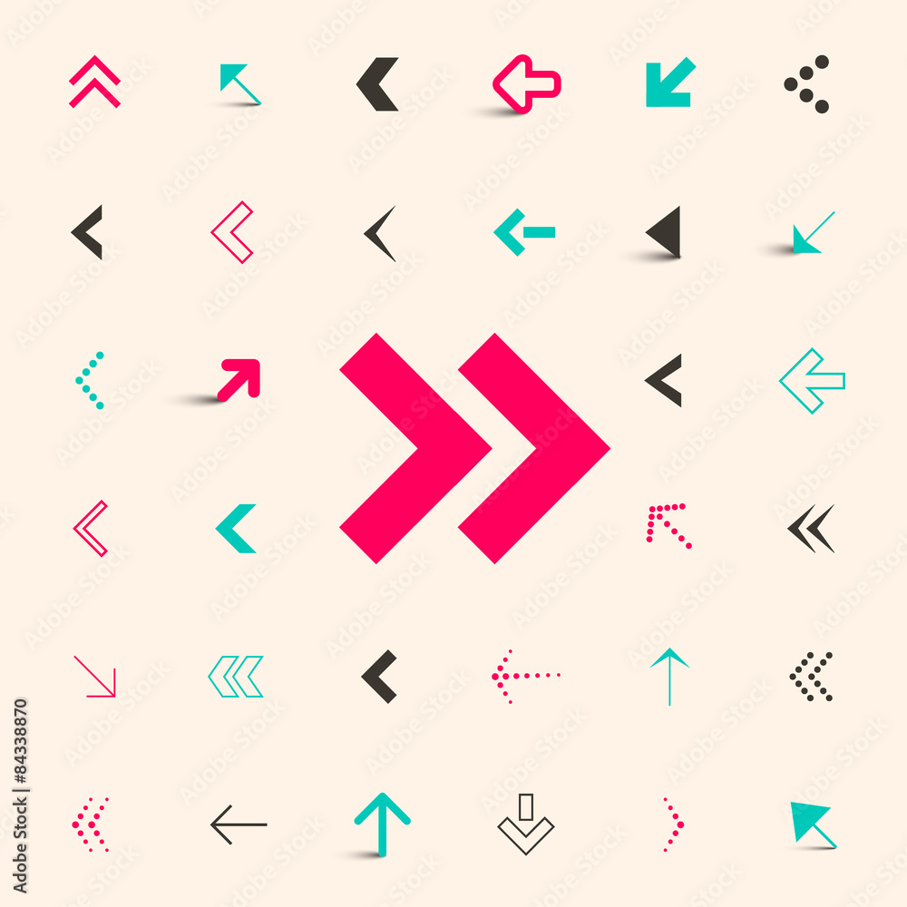 Poster vector arrows buttons set