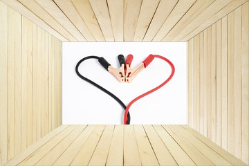 Love battery on the wall in the wood room