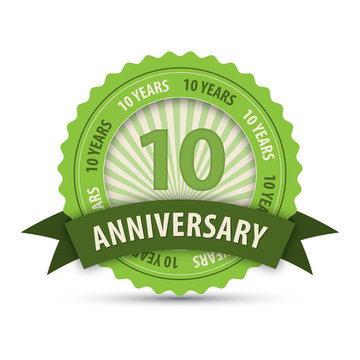 10 YEAR ANNIVERSARY Vector Icon