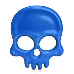Blue dead man skull icon