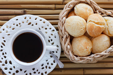 Brazilian snack pao de queijo (cheese bread)