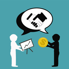 business and friendship relationship over color background