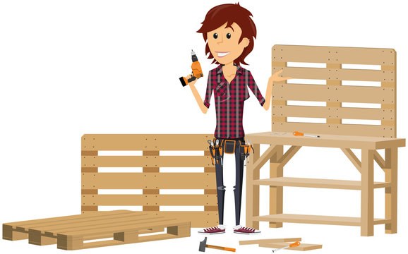 Femme diy bricolant