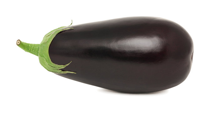One whole ripe eggplant (isolated)