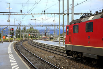 Fototapeta premium Railway station in Sargans. Switzerland 