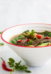 Spicy Asian beef soup