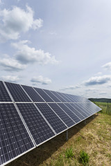 Solar Power Station on the green Meadow 