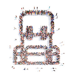 people in the shape of a knapsack.