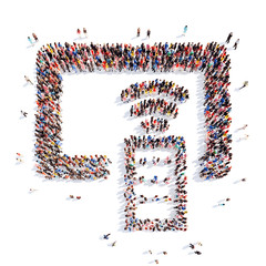 people in the form of a television remote control.