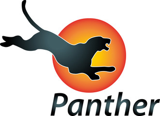 Panther, Logo, Sonne, Tier