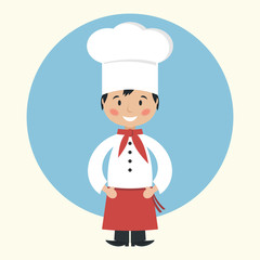 Funny cartoon chef cook