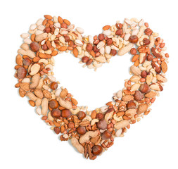Nuts in the shape of heart