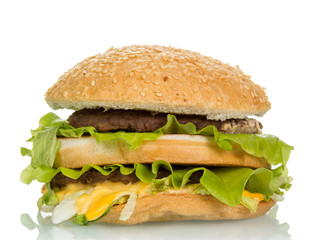 Tasty hamburger sandwich