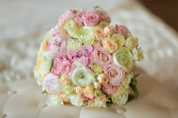 Bride's Bouquet on Sofa