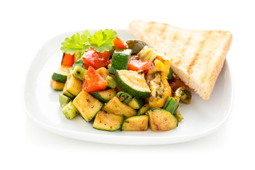 gegrilltes Gemüse und Toast - grilled veggies and toast