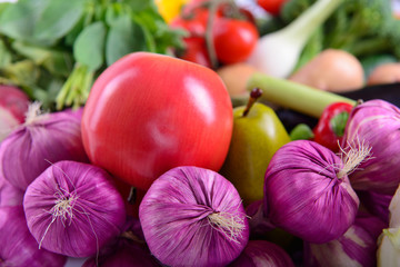 different ripe vegetables