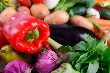 different ripe vegetables